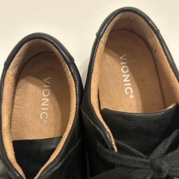 Vionic Magnolia Lindsey Black Soft Leather Lace Up Everyday Shoes Women's Sz 8.5 - Picture 7 of 12